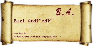 Buzi Aténé névjegykártya